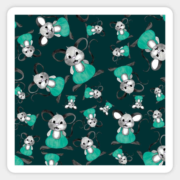 Cute mice pattern Sticker by NastasiaPattern